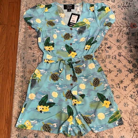 NWT ModCloth Collectif Sea Turtle Wave Romper π’ - Picture 4 of 16